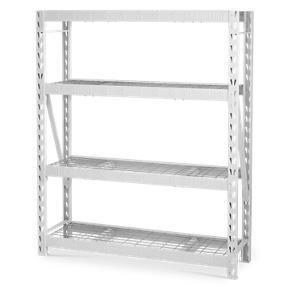 60" Wide Heavy Duty Rack With Four 18" Deep Shelves - Hammered White