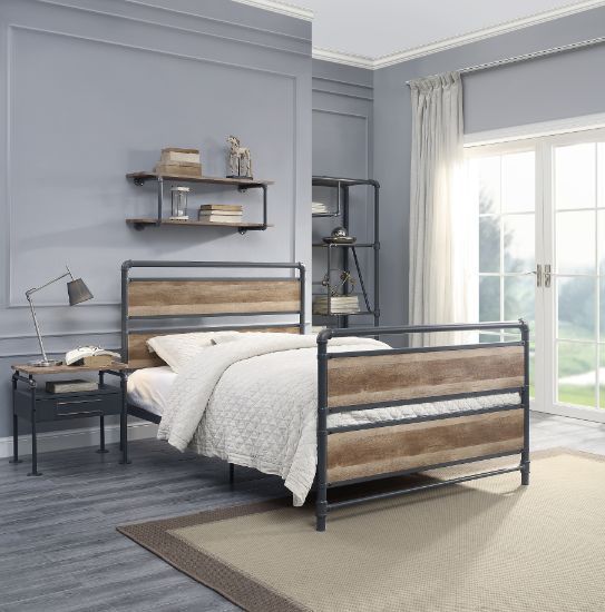 Brantley - Full Bed - Antique Oak & Sandy Gray Finish