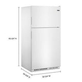 33" Wide Top Freezer Refrigerator With PowerCold Feature - 21 Cubic Feet - White