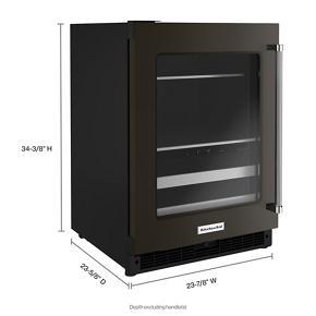 24" Beverage Center With Glass Door And Metal-Front Racks And PrintShield Finish