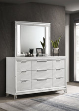 Marmore - 9-Drawer Dresser And LED Mirror - White