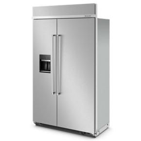 29.4 Cubic Feet 48" Built-In Side-By-Side Refrigerator With Ice And Water Dispenser - Pearl Silver