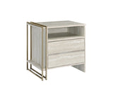 Tyeid - Accent Table - Antique White & Gold Finish