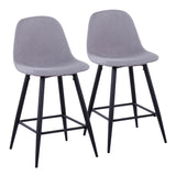 Pebble - 24" Fixed-Height Counter Stool (Set of 2) - Black Legs