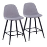 Pebble - 24" Fixed-Height Counter Stool (Set of 2) - Black Legs