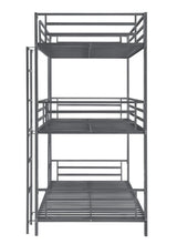 Maynard - Metal Triple Twin Bunk Bed - Gunmetal