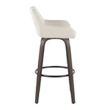 Daniella - 30" Fixed-height Barstool (Set of 2) - White And Walnut