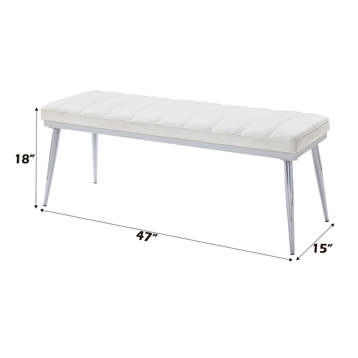 Weizor - Synthetic Leather Bench - White