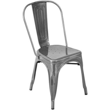 Oregon - Stackable Dining Chair - Brushed Silver (Set of 2)