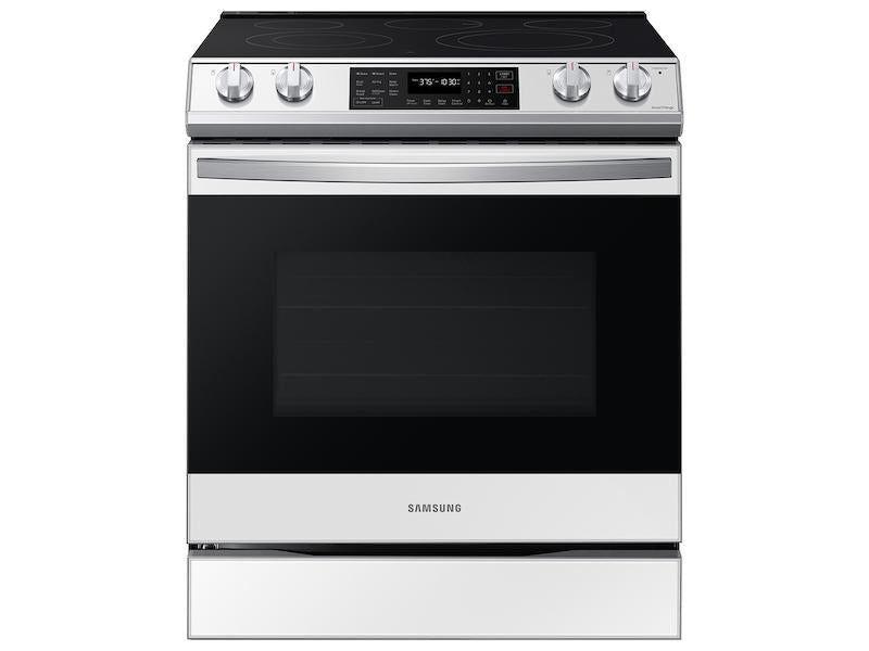 Bespoke 6.3 cu. ft. Smart Slide-in Electric Range with Air Fry & Convection in White Glass - (NE63CB831512AA)