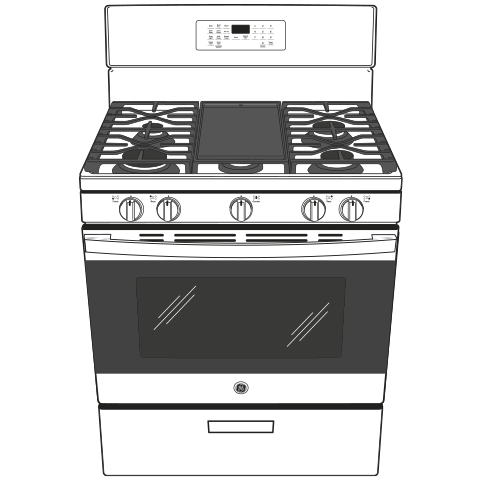 GE(R) 30" Free-Standing Gas Convection Range with No Preheat Air Fry - (JGB735DPWW)