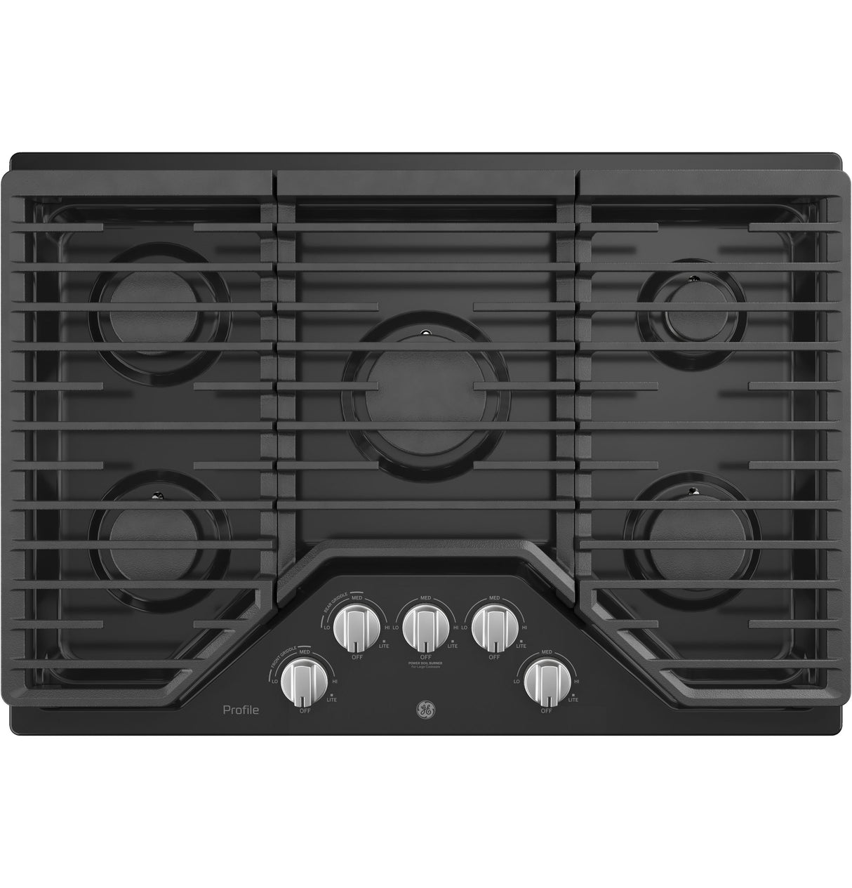 GE Profile(TM) 30" Built-In Gas Cooktop with 5 Burners and Optional Extra-Large Cast Iron Griddle - (PGP7030DLBB)