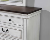 Hillcrest - 9-Drawer Dresser With Mirror - Distressed White