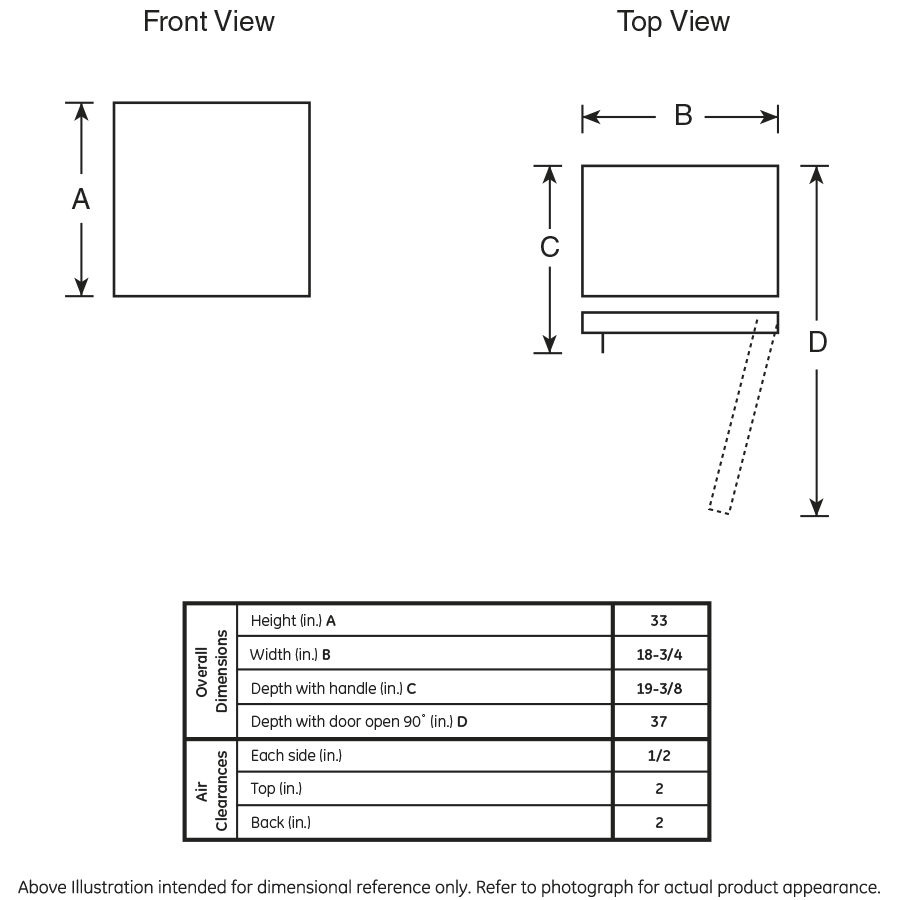 GE(R) Double-Door Compact Refrigerator - (GDE03GGKWW)