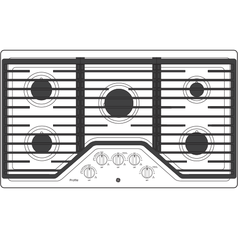 GE Profile(TM) 36" Built-In Gas Cooktop with Five Burners - (PGP7036SLSS)