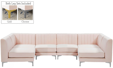 Alina - Modular Sectional 6 Piece - Pink - Fabric