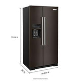 22.6 Cubic Feet Counter-Depth Side-By-Side Refrigerator With Exterior Ice And Water And PrintShield finish - Black