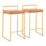 Fuji - Counter Stool With Cushion - Gold Legs