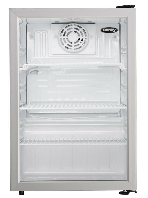 Danby 2.6 cu. ft. Compact Glass Door Fridge in Platinum - (DAG026A1BDB)