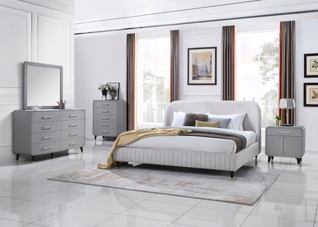 Queen Upholstered Bed - Beige