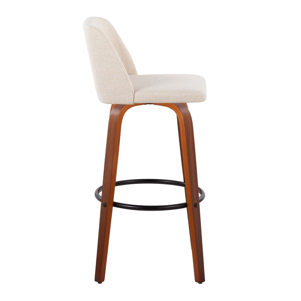 Toriano - 30" Faux Leather Fixed-Height Barstool (Set of 2) - Walnut & Chrome Base