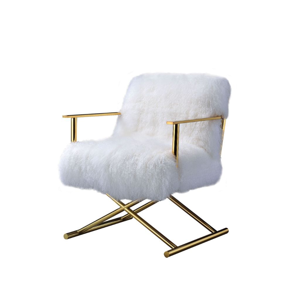 Bagley - Accent Chair - Wool & Gold Brass