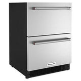 24" Stainless Steel Undercounter Double-Drawer Refrigerator/Freezer