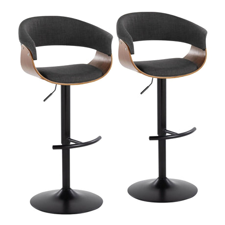 Vintage Mod - Adjustable Barstool (Set of 2) - Black Base