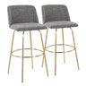 Toriano - 30" Fixed-Height Barstool (Set of 2) - Gold Base