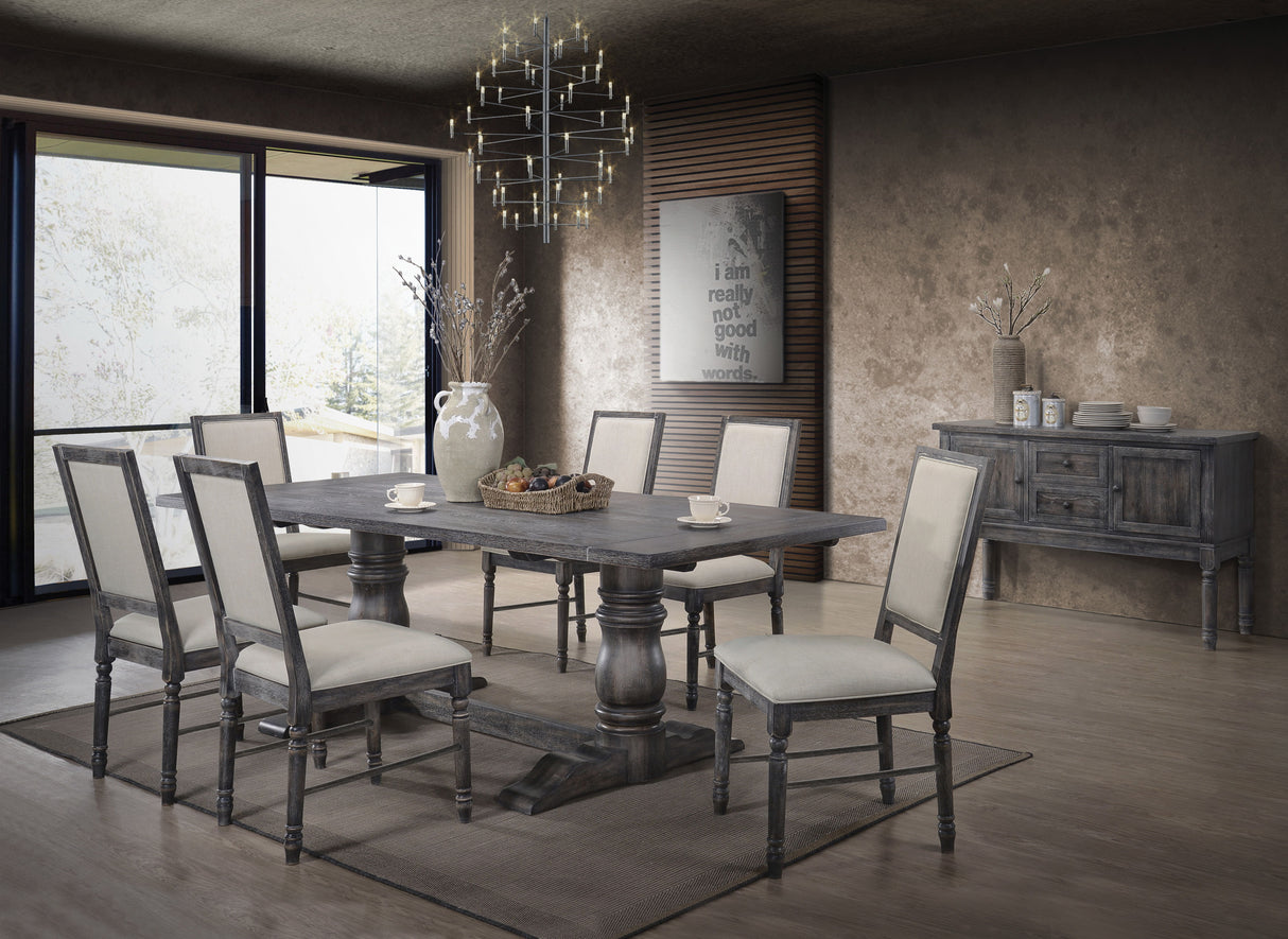 Leventis - 7 Pieces Dining Room Set - Gray