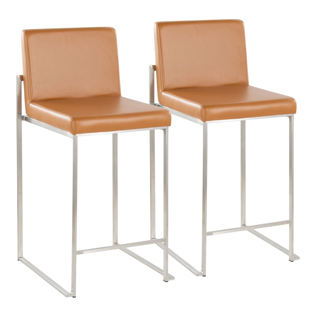 Fuji - Contemporary High Back Barstool (Set of 2)