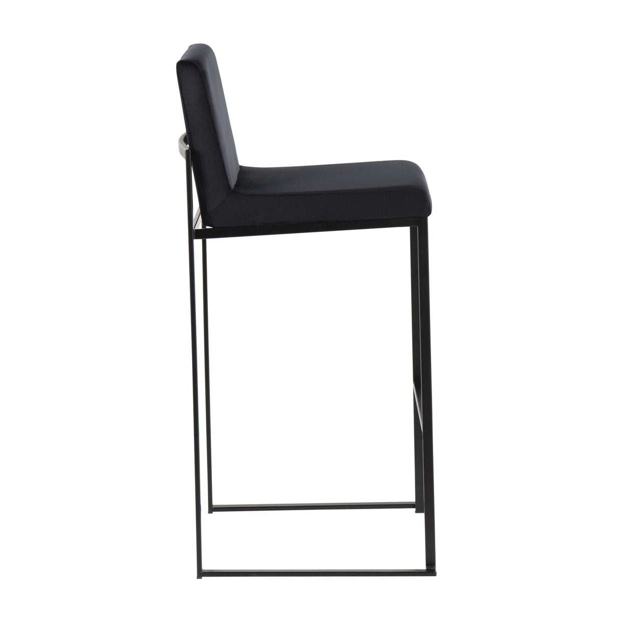 Fuji - High Back Barstool - Black Steel Legs