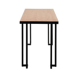 Roman - Desk - Black Steel With Natural Wood Top