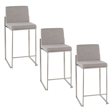 Fuji - High Back Upholstered Counter Stool Set