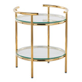 Rhonda - Contemporary / Glam Side Table - Gold / Clear