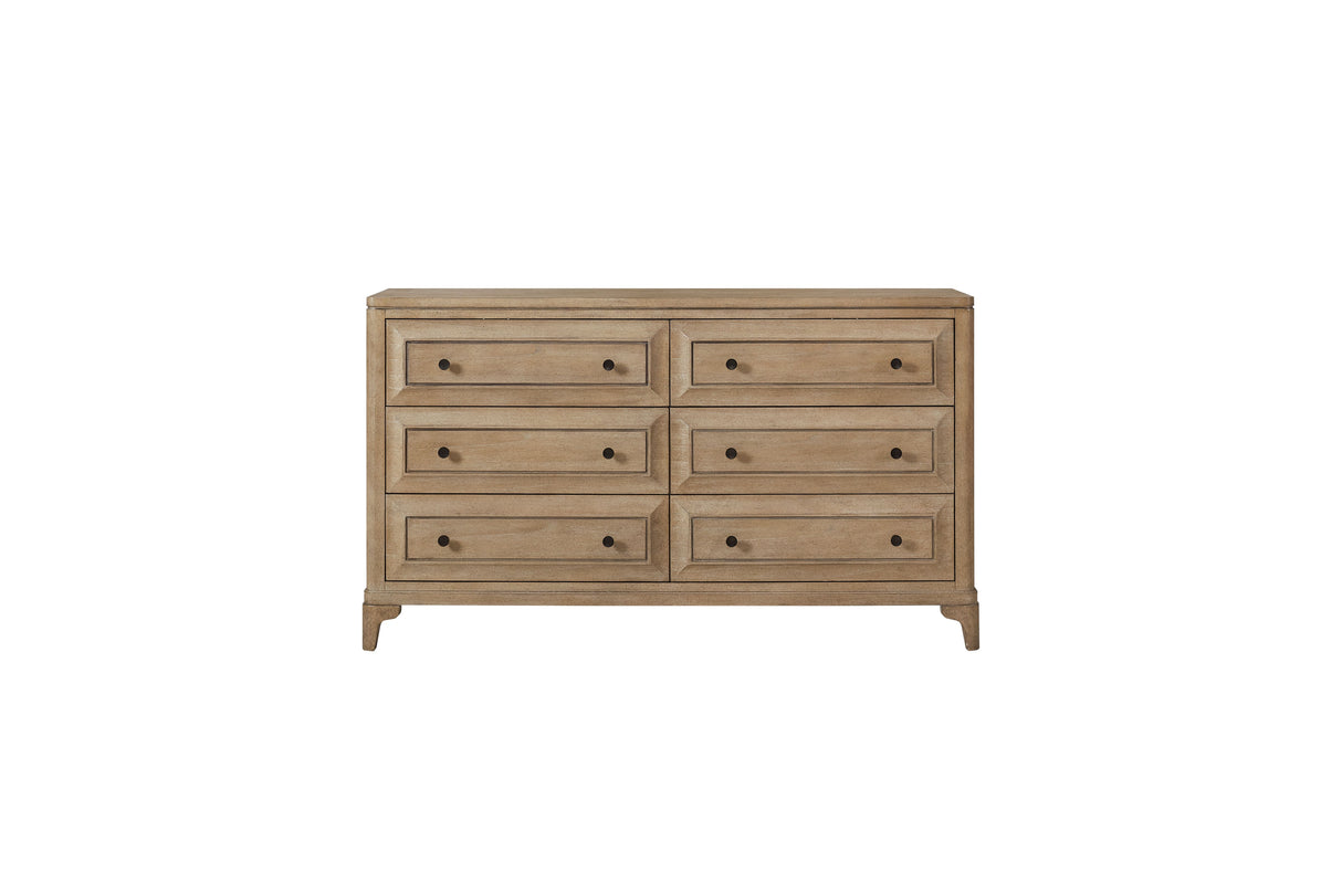 Modern 6 Drawer Dresser - Sand