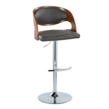 Pino - Adjustable Barstool (Set of 2) - Dark Gray And Dark Brown