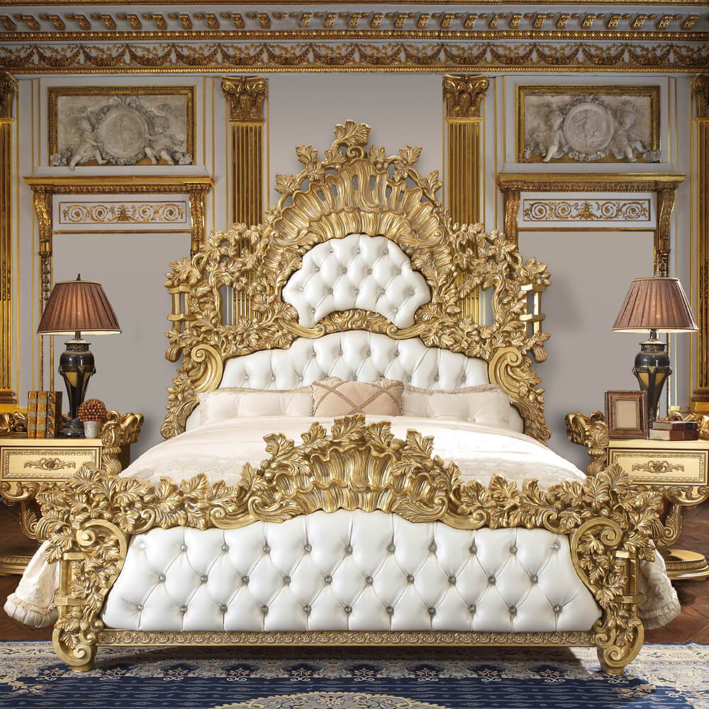 HD-8086 - Eastern King Bed - Bright Gold