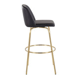 Toriano - 30" Fixed-Height Barstool (Set of 2) - Gold Base