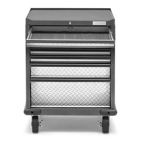 Premier Pre-Assembled 7 Drawer Modular Tool Storage Cabinet - Silver Tread