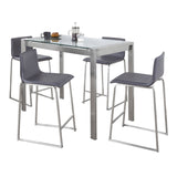 Fuji - Mara Upholstered Counter Height Dining Set - Clear Tempered Glass Tabletop