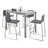 Fuji - Mara Upholstered Counter Height Dining Set - Clear Tempered Glass Tabletop