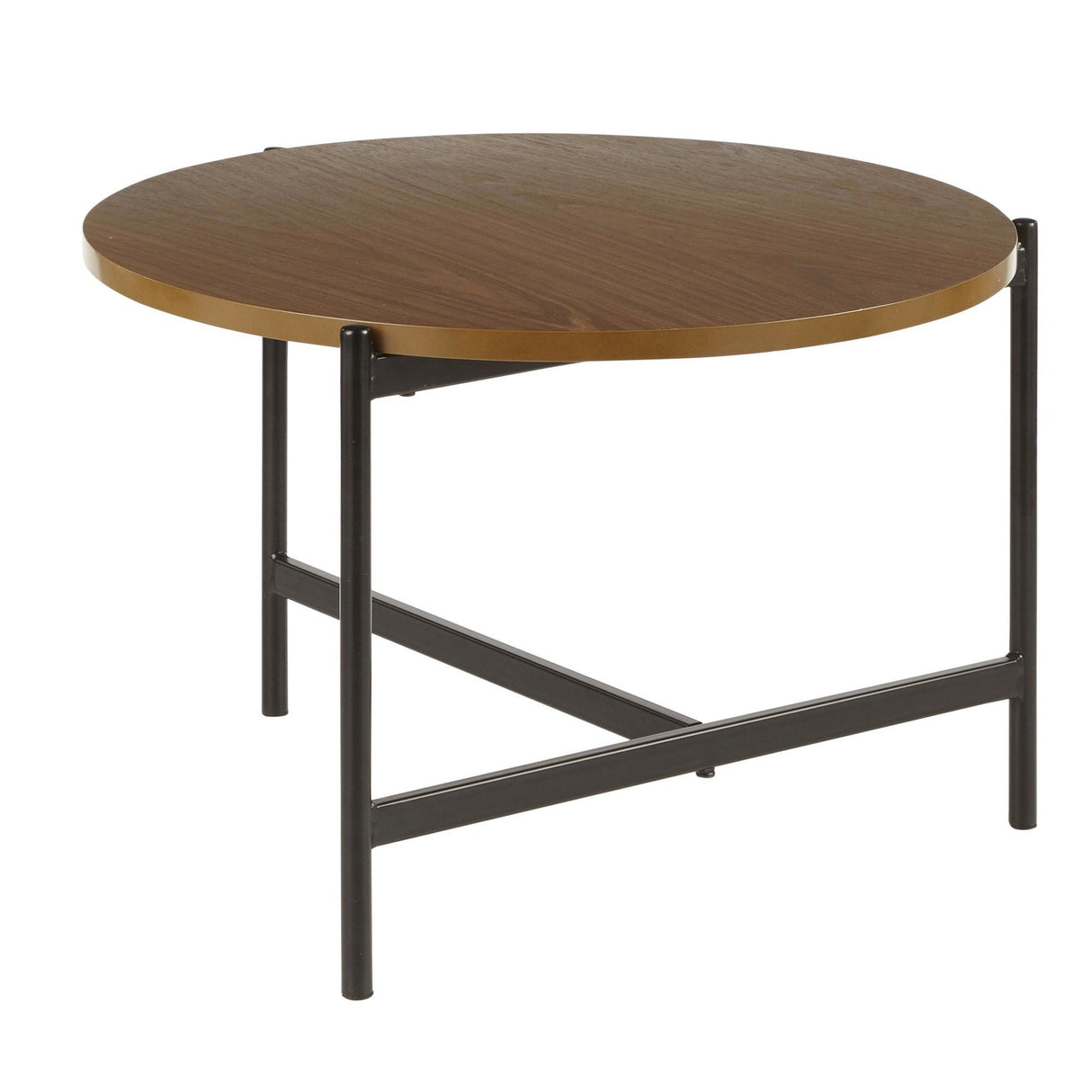 Chloe - Coffee Table - Black Metal With Walnut Wood