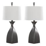 Curvo - 30" Polyresin Table Lamp (Set of 2) - Dark Gray