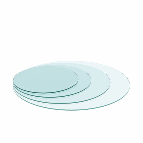 36" Round Tempered Glass Table Top Clear Glass 1 / 4" Thick Flat Polished Edge - Transparent