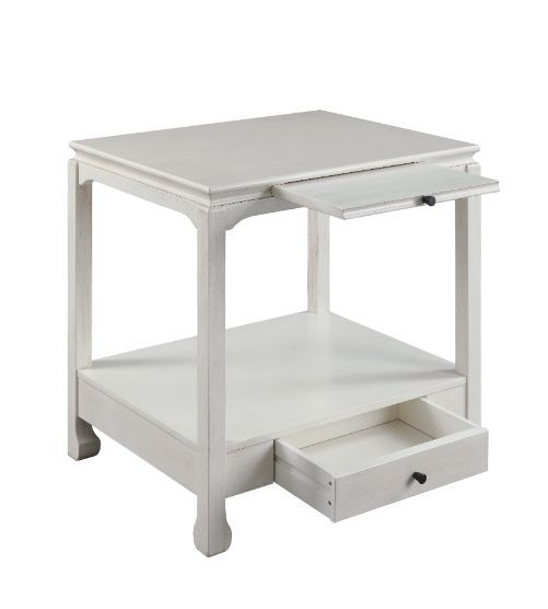 Seatlas - Accent Table - Antique White Finish