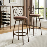 Bar Stools, Bar Chairs With Footrest (Set of 2) - Brown