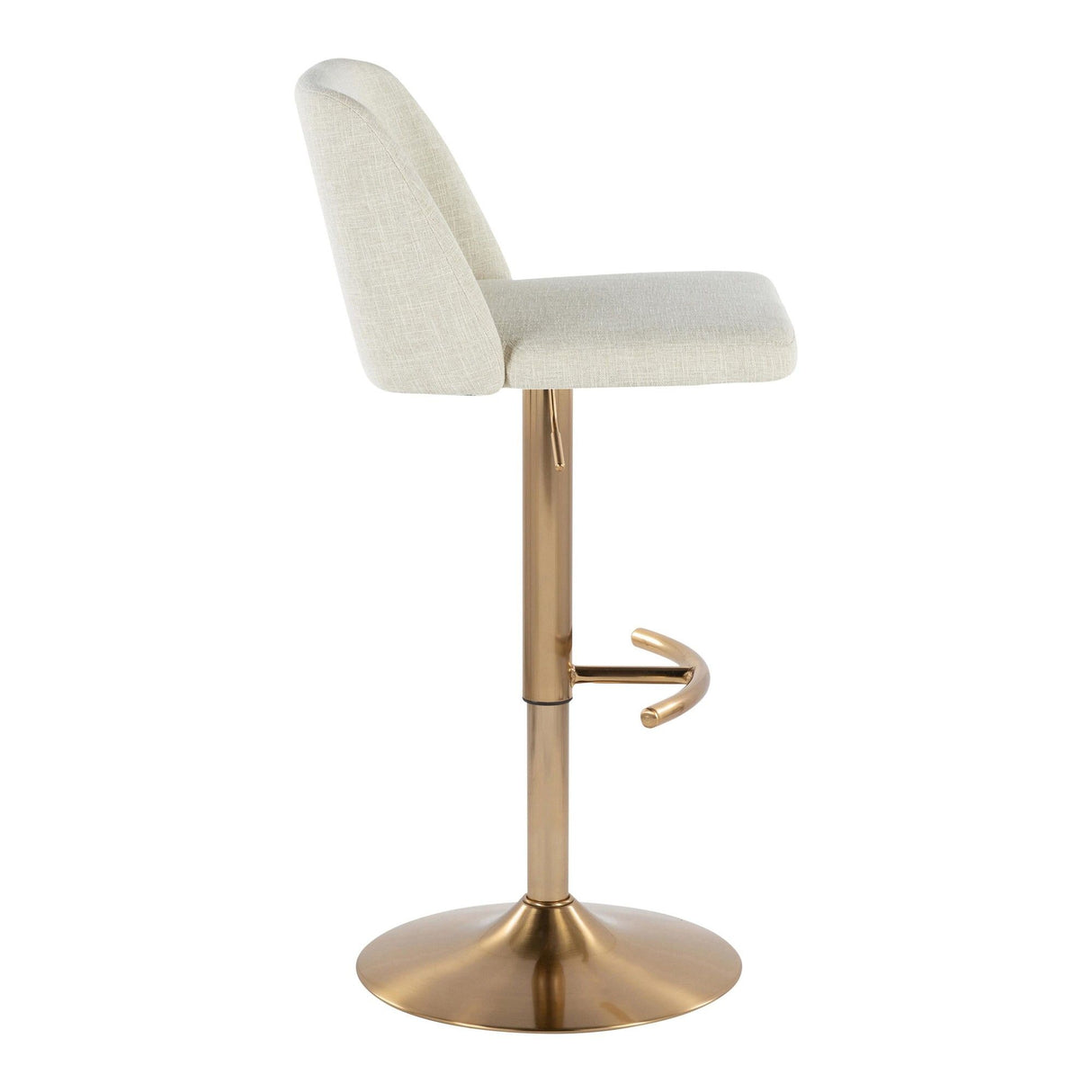 Toriano - Adjustable Barstool (Set of 2) - Gold Base