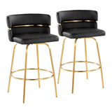 Cinch - 26" Fixed-Height Counter Stool With Swivel - Gold Metal Base (Set of 2)