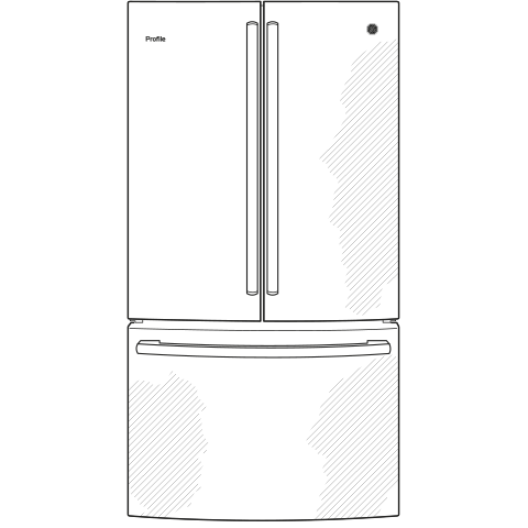 GE Profile(TM) ENERGY STAR(R) 23.1 Cu. Ft. Counter-Depth Fingerprint Resistant French-Door Refrigerator - (PWE23KYNFS)